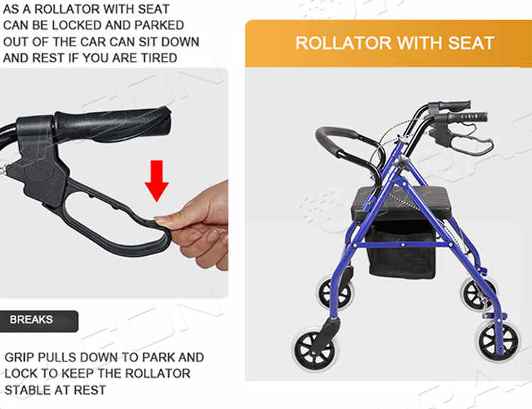 Ayuda para caminar Rollator de ancianos
