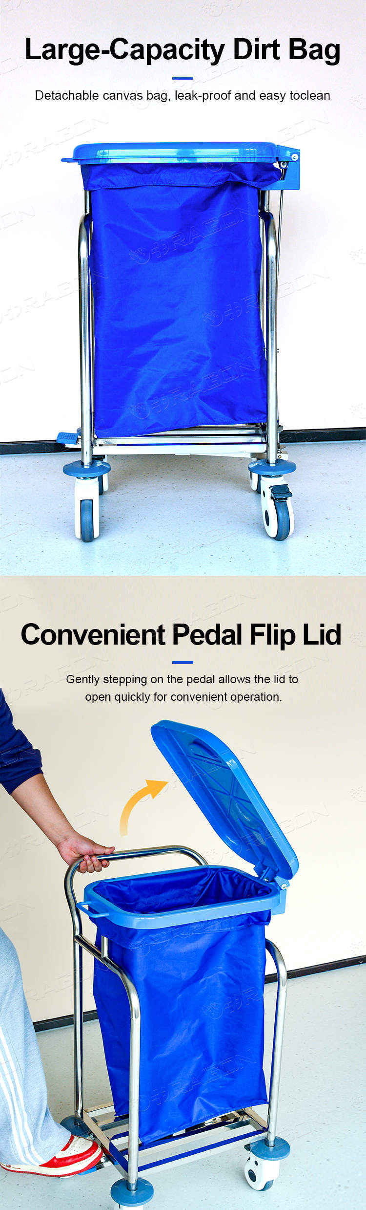 Carro de desechos m&eacute;dicos