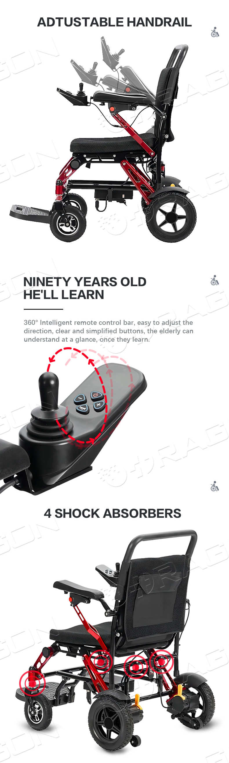 Silla de silla el&eacute;ctrica de aleaci&oacute;n de titanio-magnesio