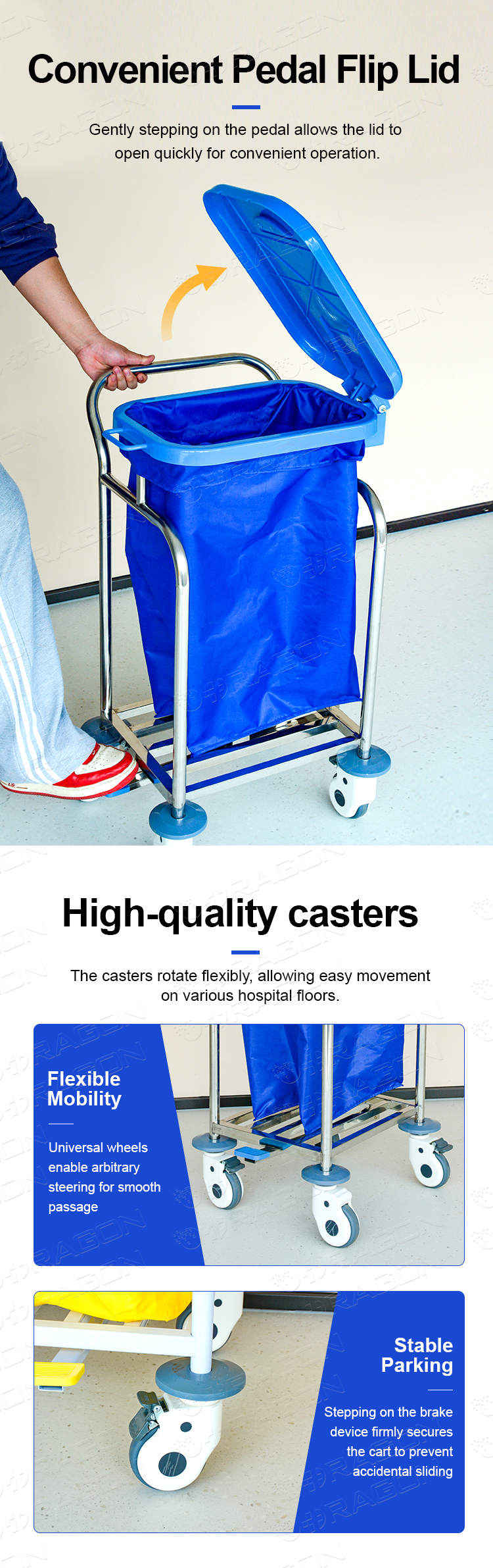 Carro de desechos m&eacute;dicos