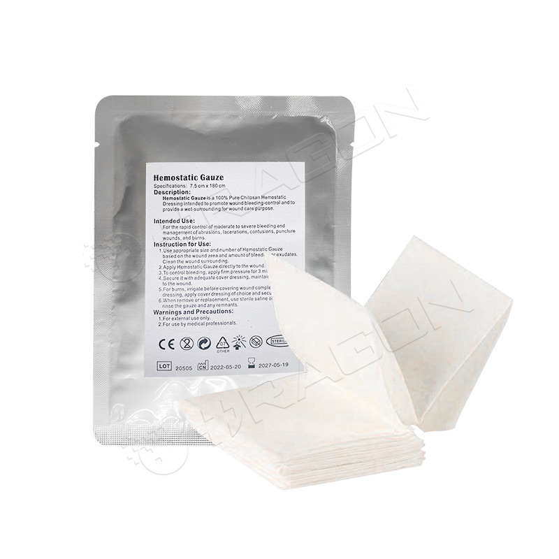 Gasa hemostática de quitosano