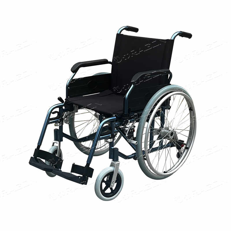 Silla de ruedas manual de ruedas grandes con bordes de mano