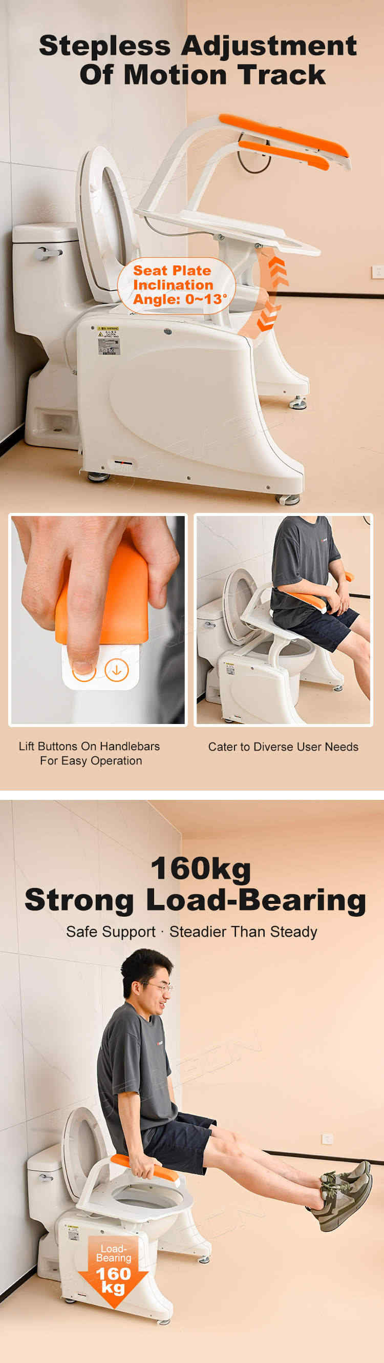 Elevador de ba&ntilde;o con alimentaci&oacute;n