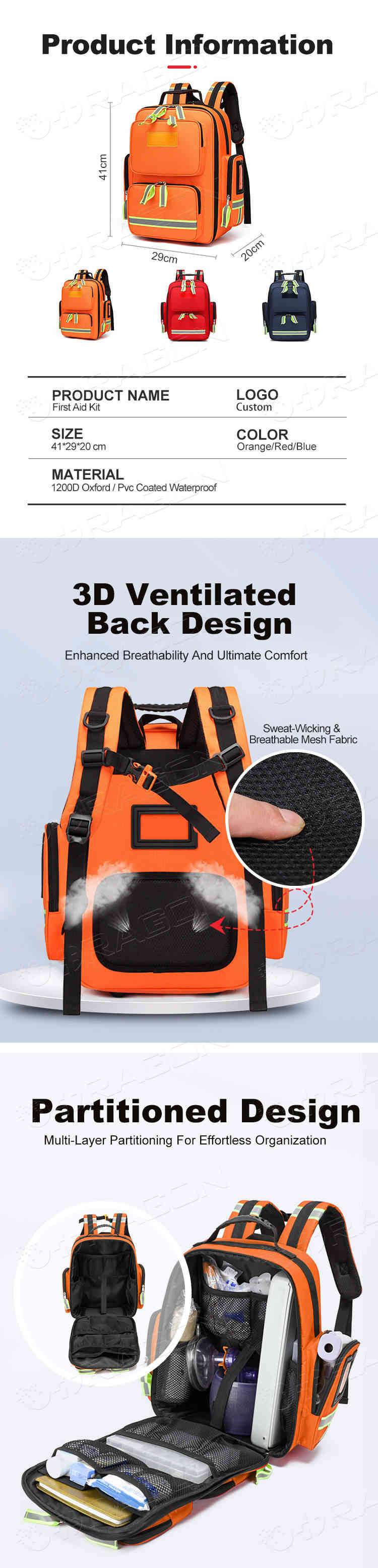 mochila de primeros auxilios