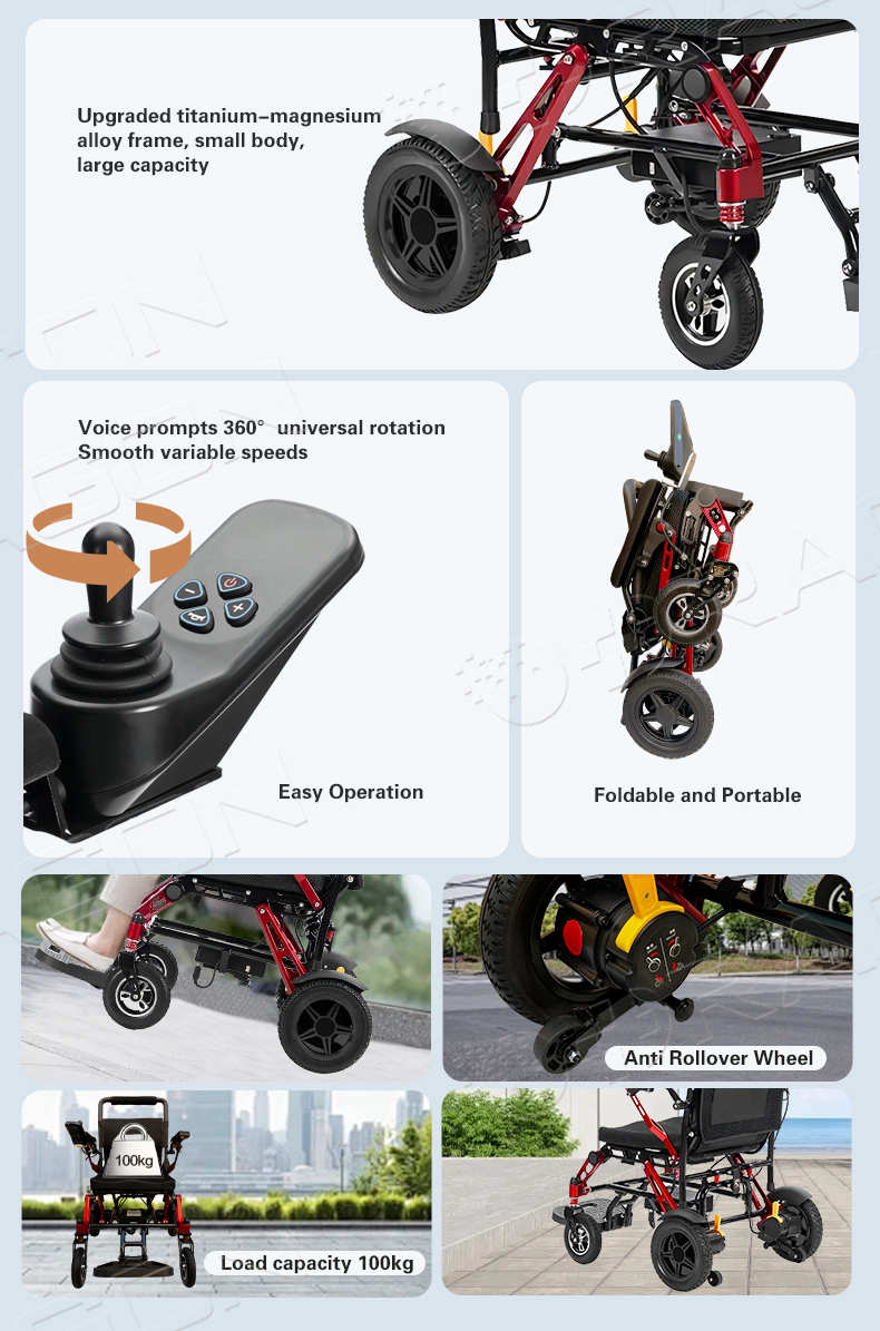 Silla de silla el&eacute;ctrica de aleaci&oacute;n de titanio-magnesio