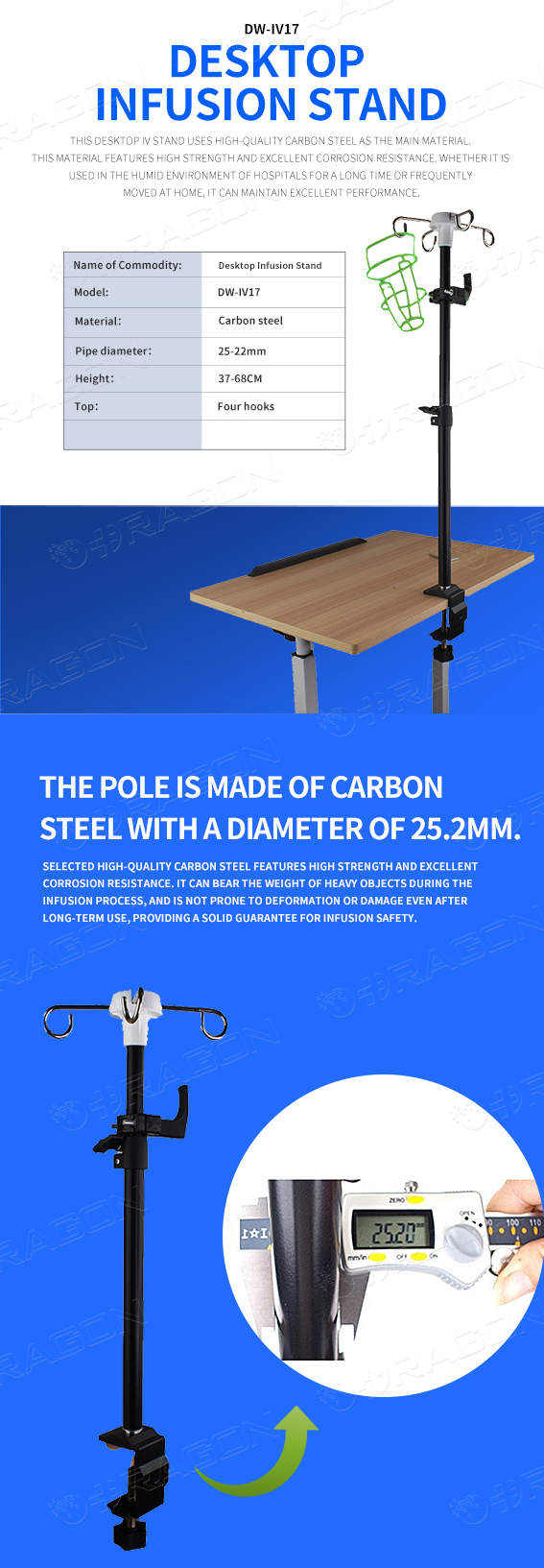 Soporte de infusi&oacute;n de escritorio